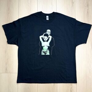 Frankenstein Bride Graphic T-Shirt Black Horror Gothic‎ Monster Tee Men's 3XL
